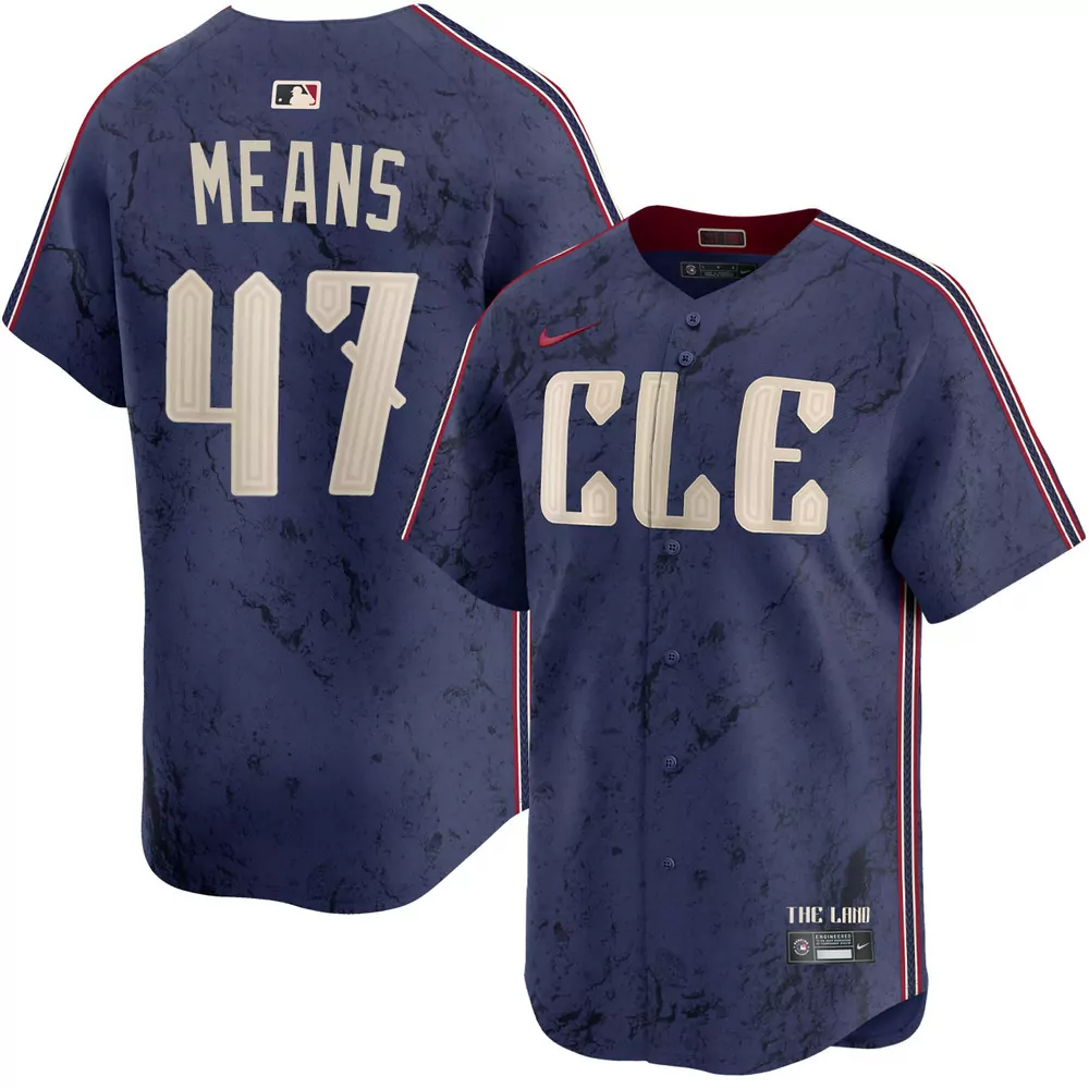 john means cleveland guardians alternate red limited jersey