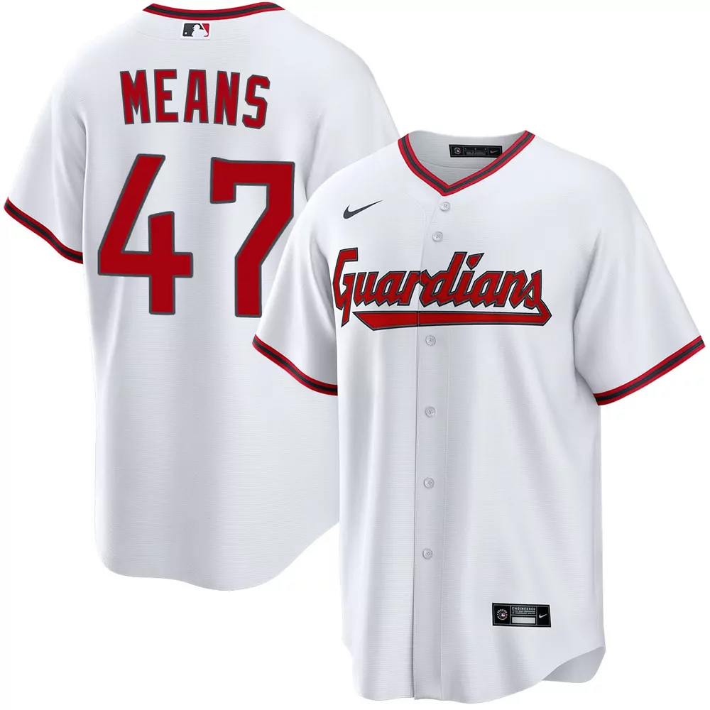 john means cleveland guardians alternate red limited jersey