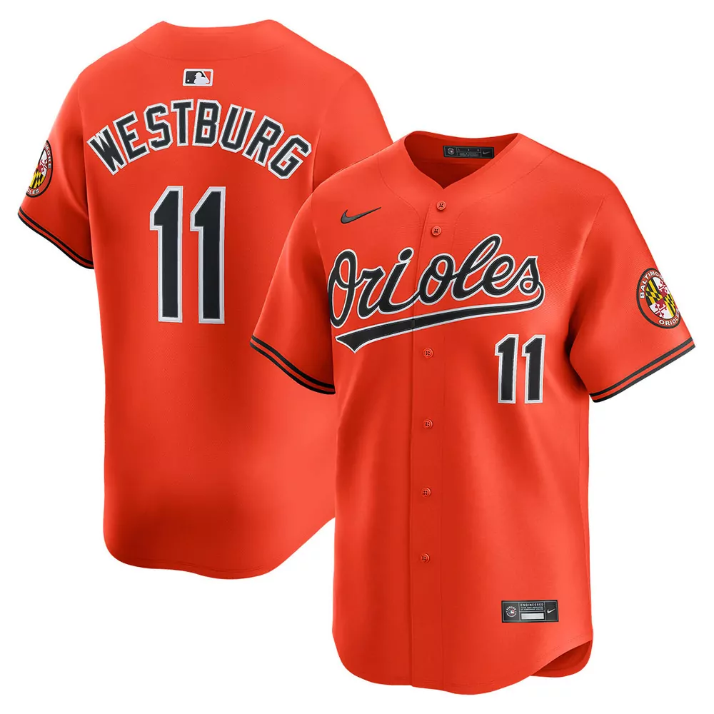 jordan westburg baltimore orioles alternate orange jersey