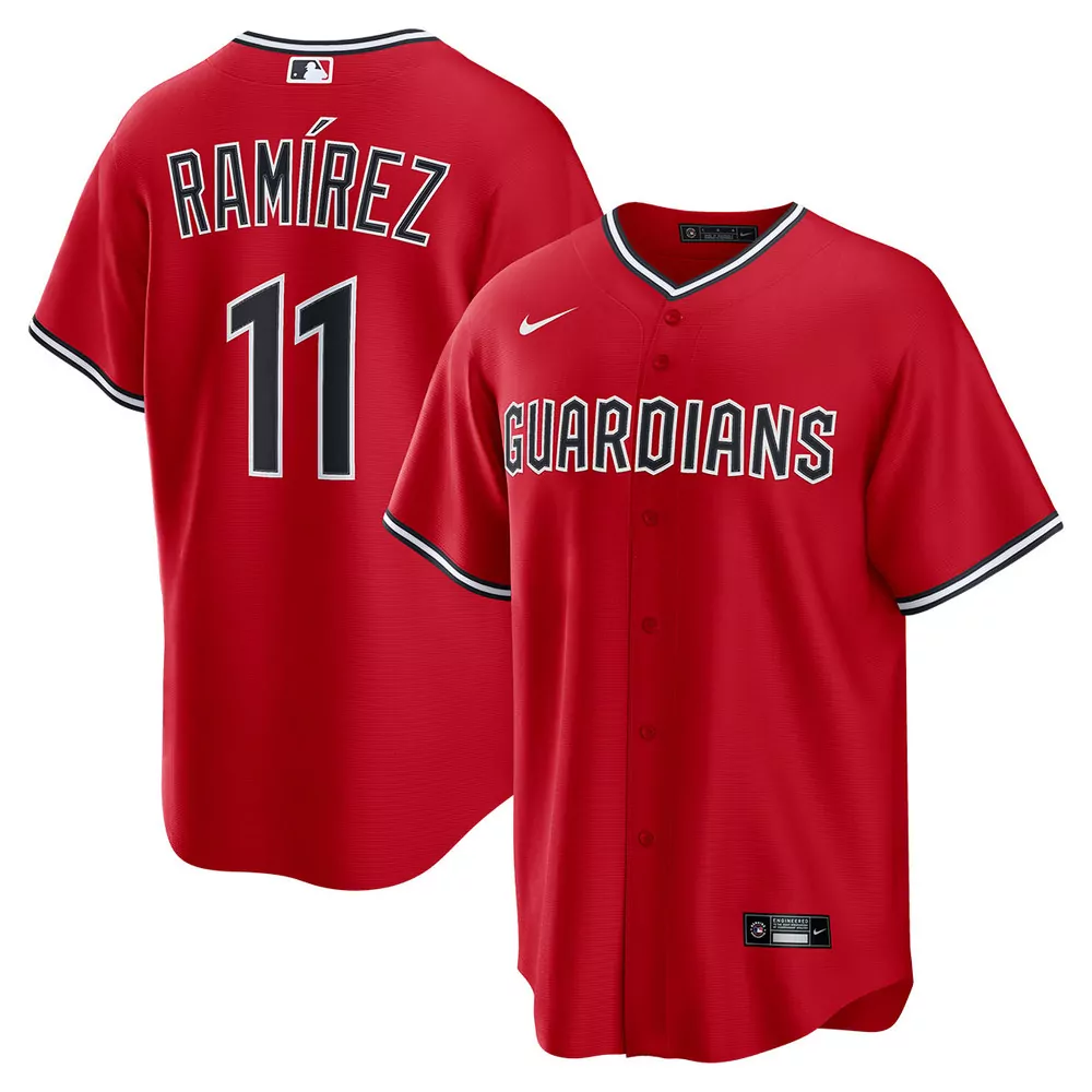 jose ramirez cleveland guardians alternate navy jersey