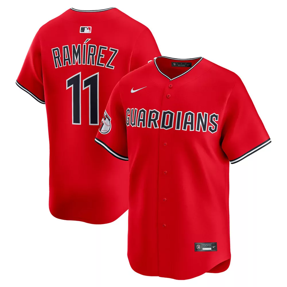 jose ramirez cleveland guardians alternate navy jersey