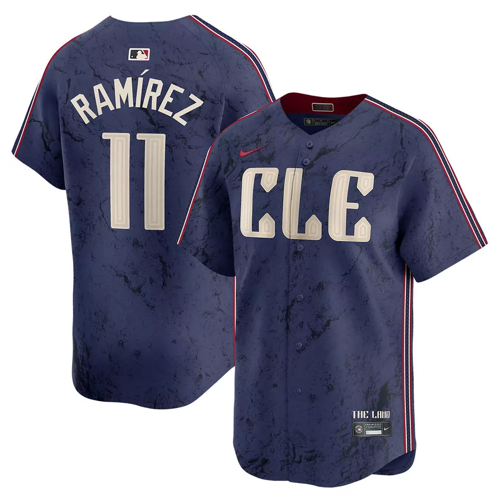 jose ramirez cleveland guardians alternate navy jersey