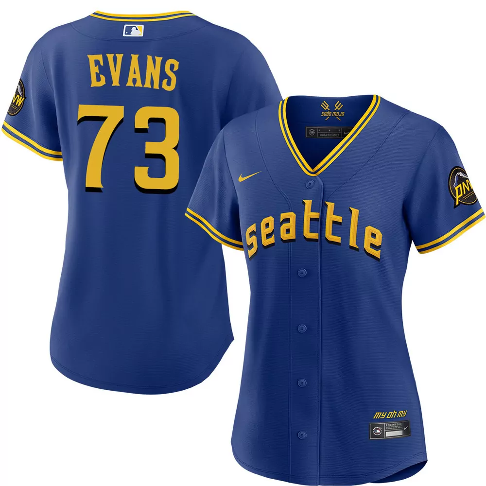 logan evans seattle mariners road navy jersey