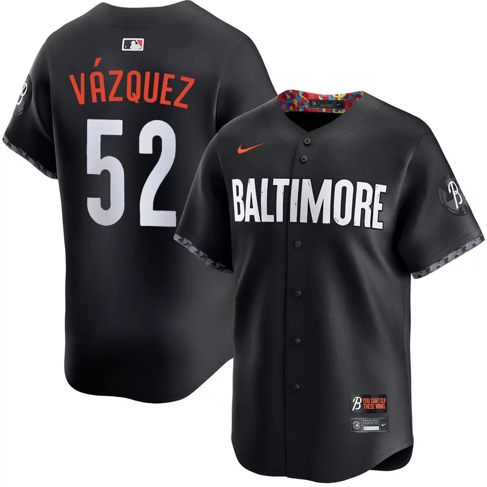luis vazquez baltimore orioles alternate orange jersey