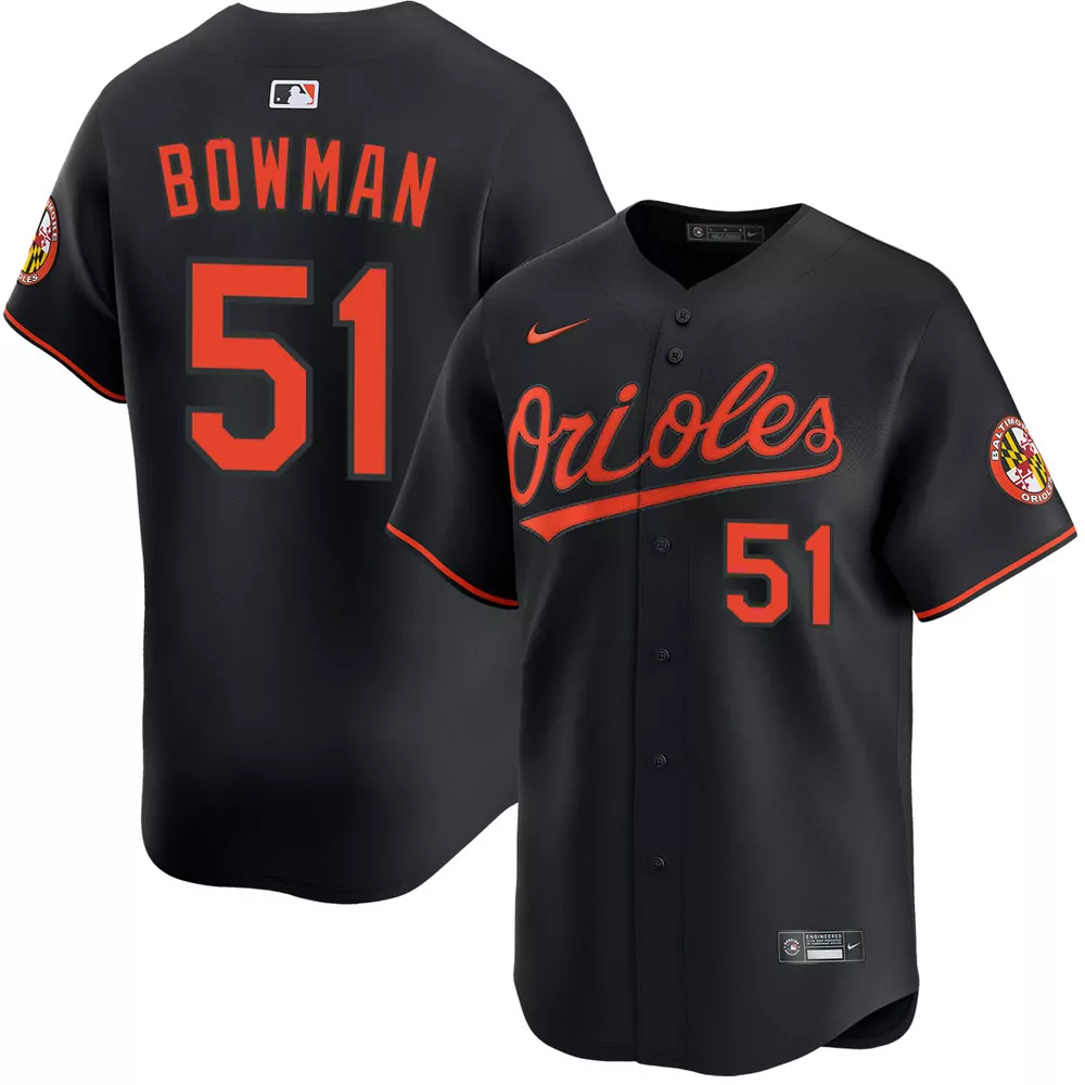 matt bowman baltimore orioles alternate black jersey
