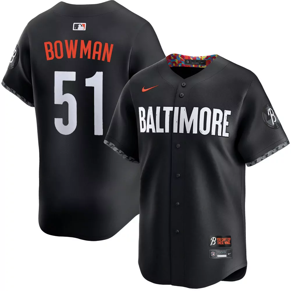 matt bowman baltimore orioles alternate black jersey