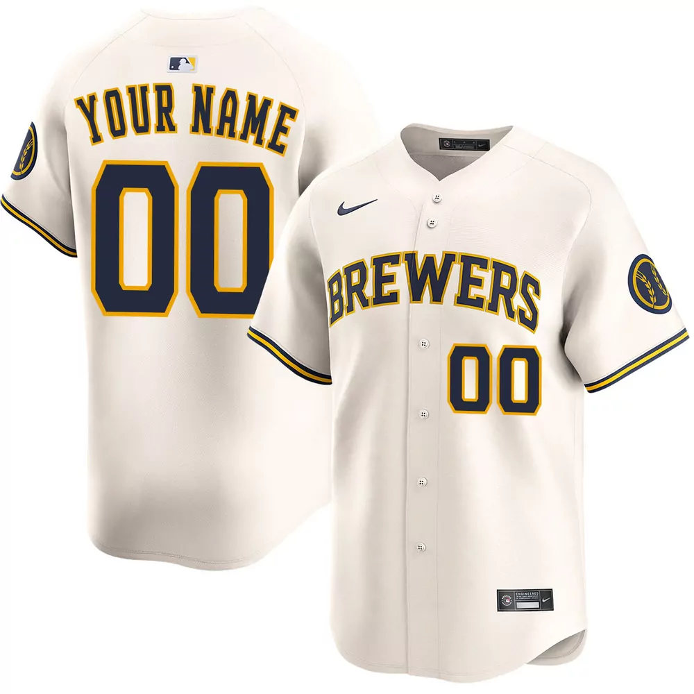 milwaukee brewers personalized home ivory jersey