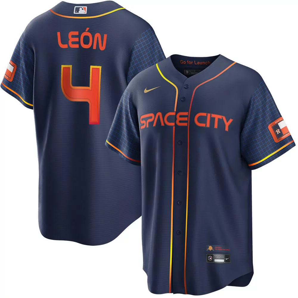 pedro leon houston astros alternate orange jersey