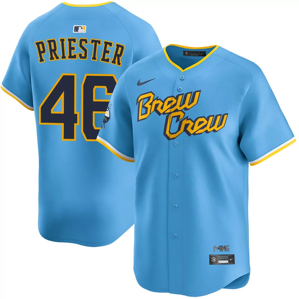 quinn priester milwaukee brewers alternate white limited jersey