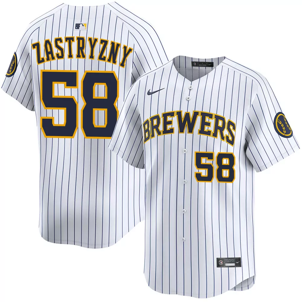 rob zastryzny milwaukee brewers alternate navy limited jersey