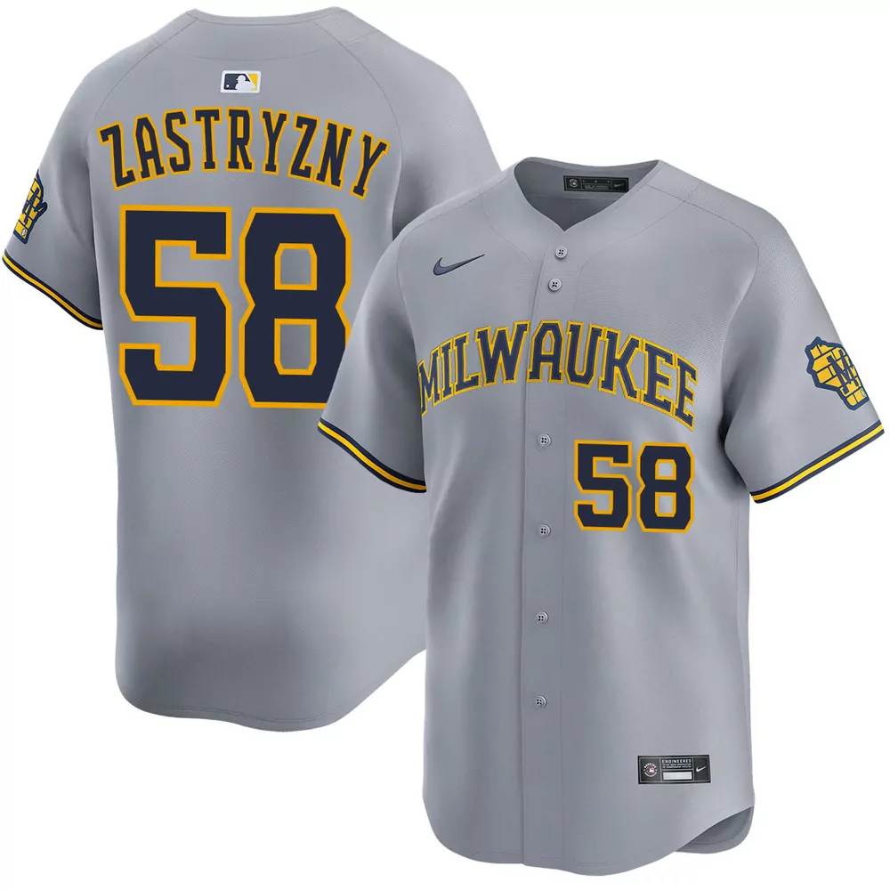 rob zastryzny milwaukee brewers home limited jersey