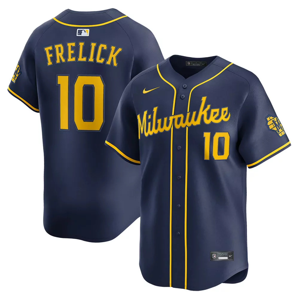 sal frelick milwaukee brewers alternate navy jersey