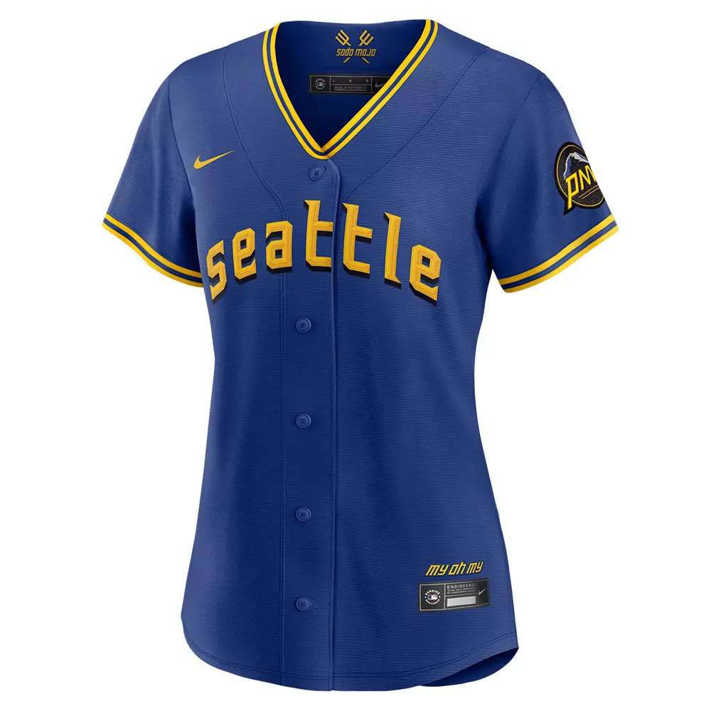 seattle mariners personalized road navy jersey