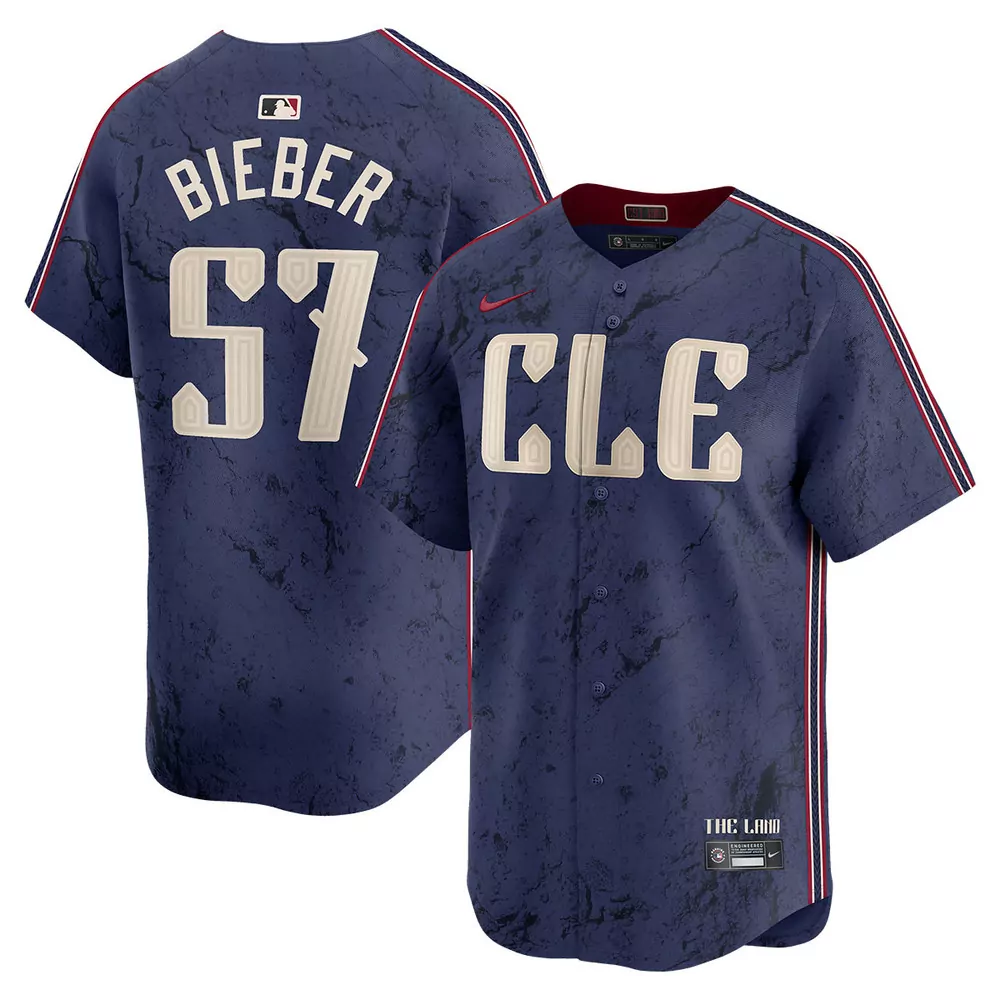 shane bieber cleveland guardians alternate red limited jersey