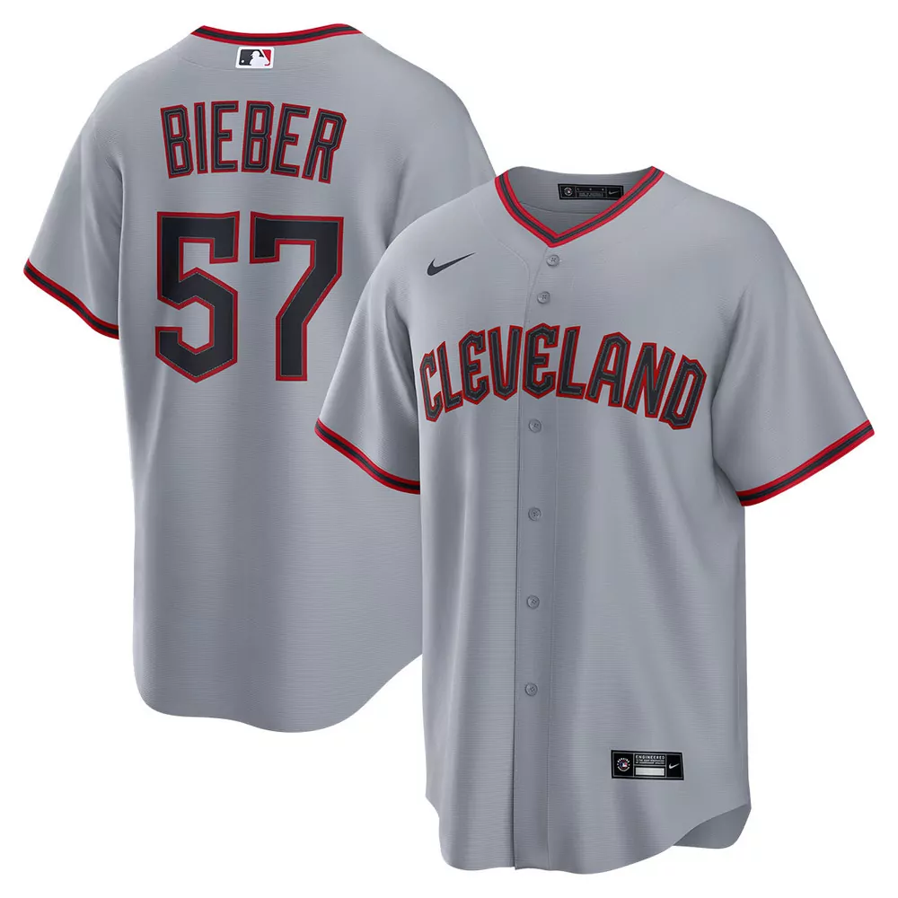 shane bieber cleveland guardians alternate red limited jersey