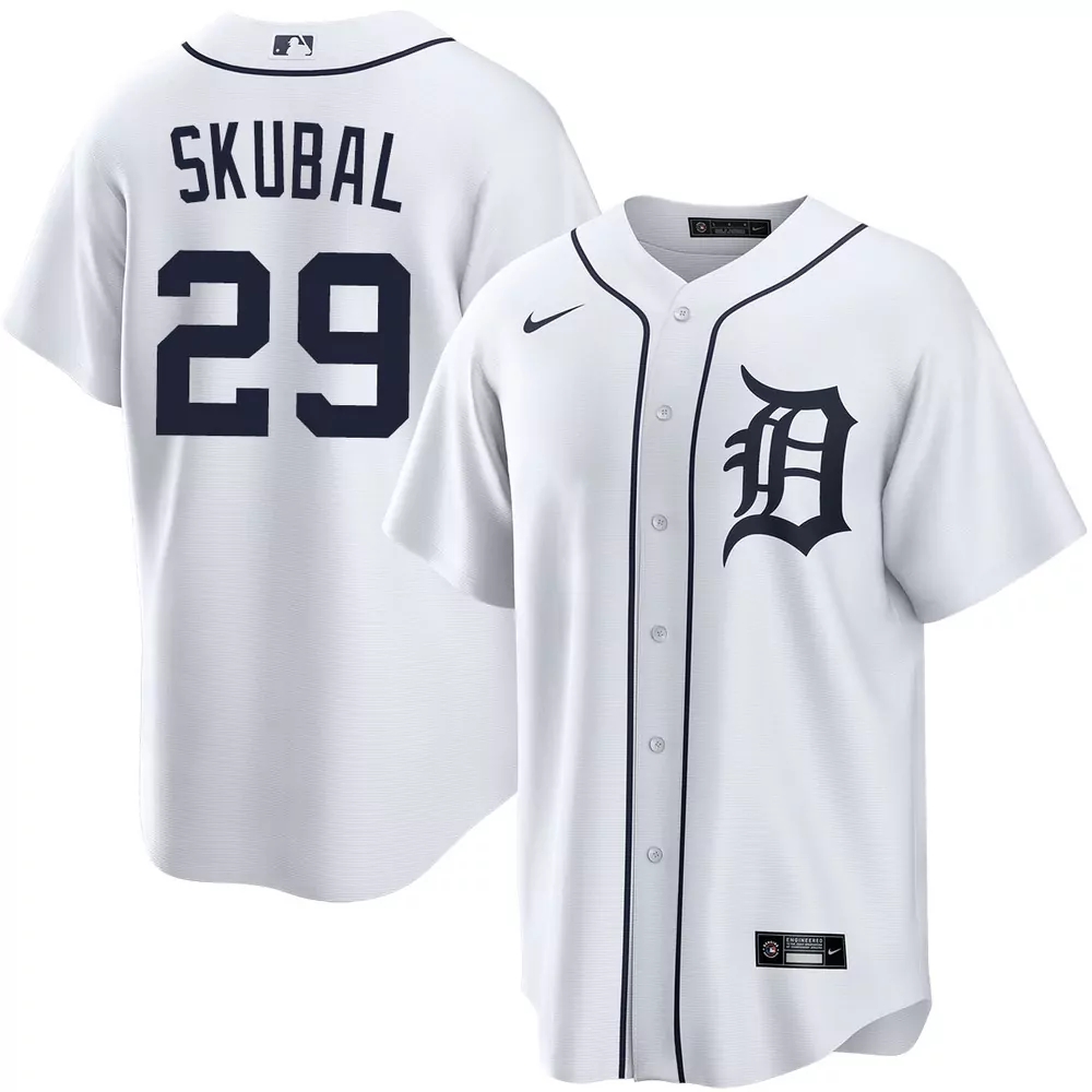tarik skubal detroit tigers alternate navy jersey