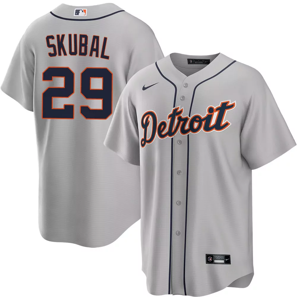 tarik skubal detroit tigers alternate navy jersey