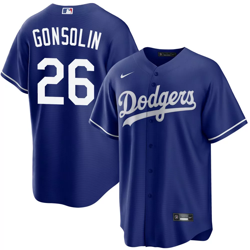 tony gonsolin los angeles dodgers road limited world series jersey