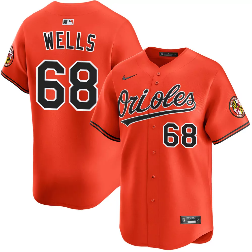 tyler wells baltimore orioles alternate black limited jersey