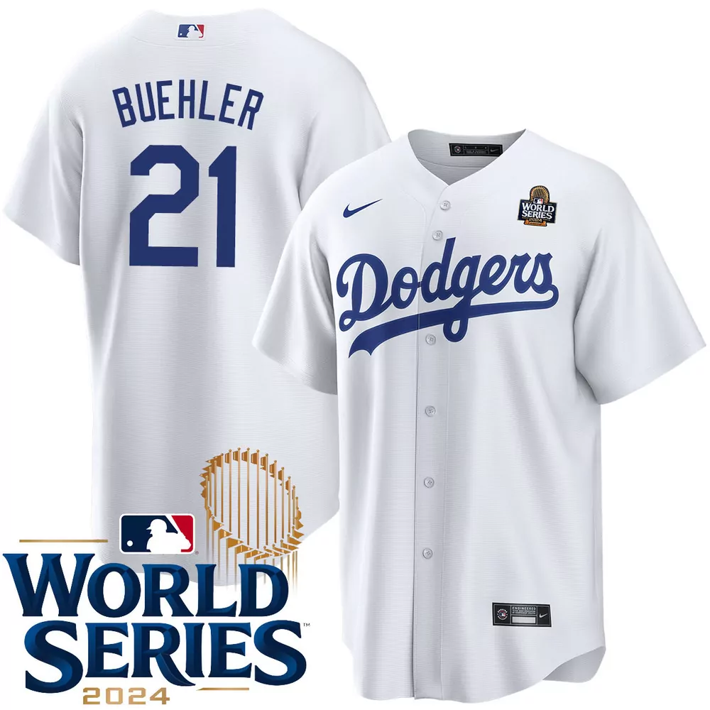 walker buehler los angeles dodgers youth home world series champions jersey