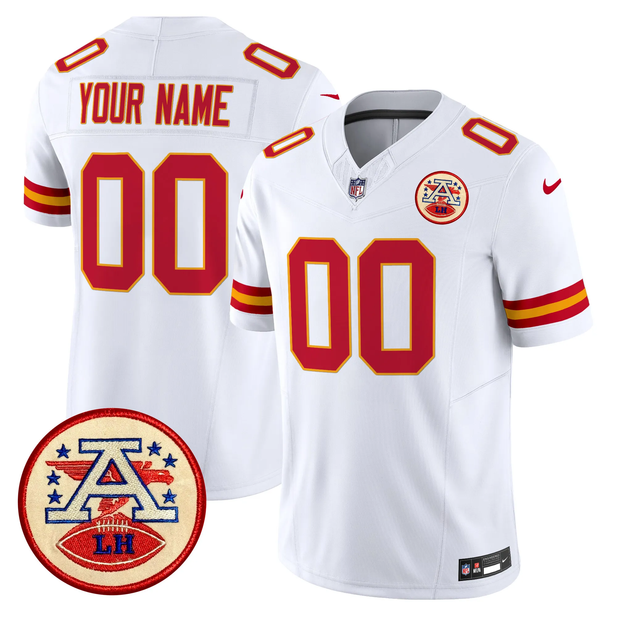 kansas city chiefs 2024 lamar hunt patch limited custom jersey all stitched black