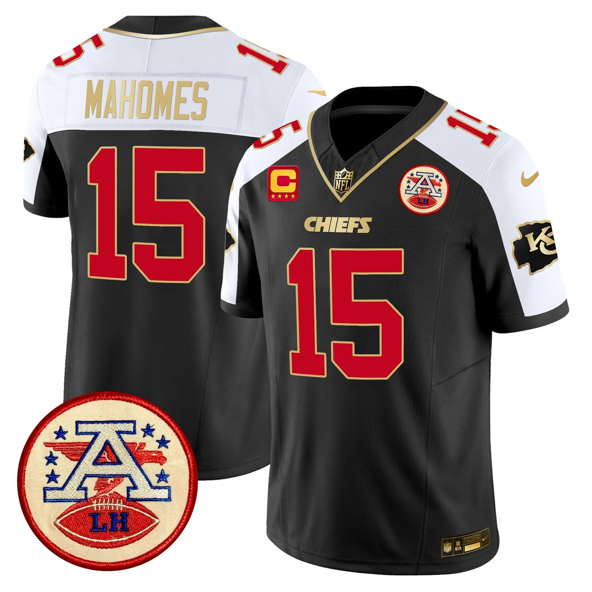 mahomes 15 kansas city chiefs lamar hunt patch vapor jersey all stitched red
