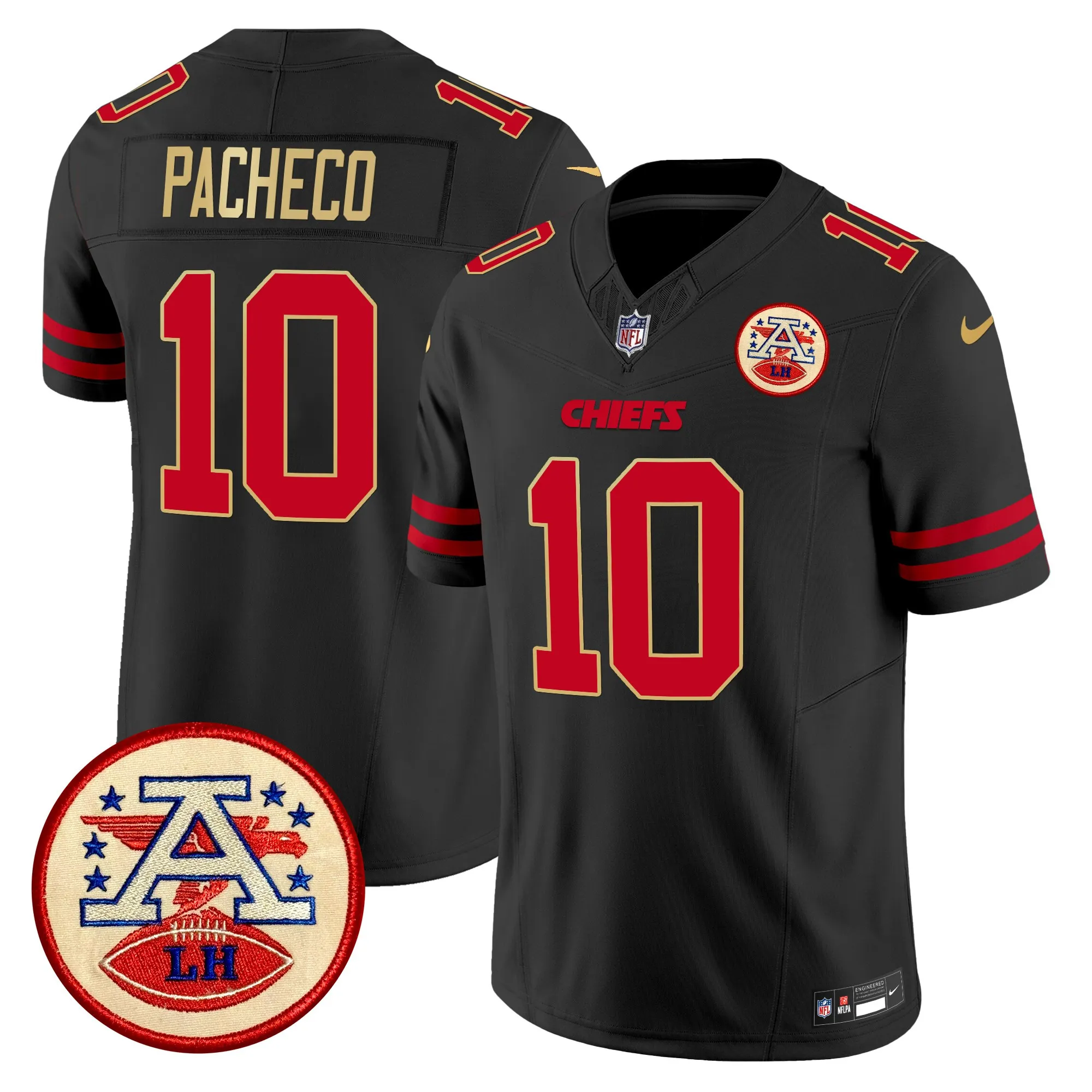 pacheco 10 kansas city chiefs lamar hunt patch vapor limited jersey all stitched