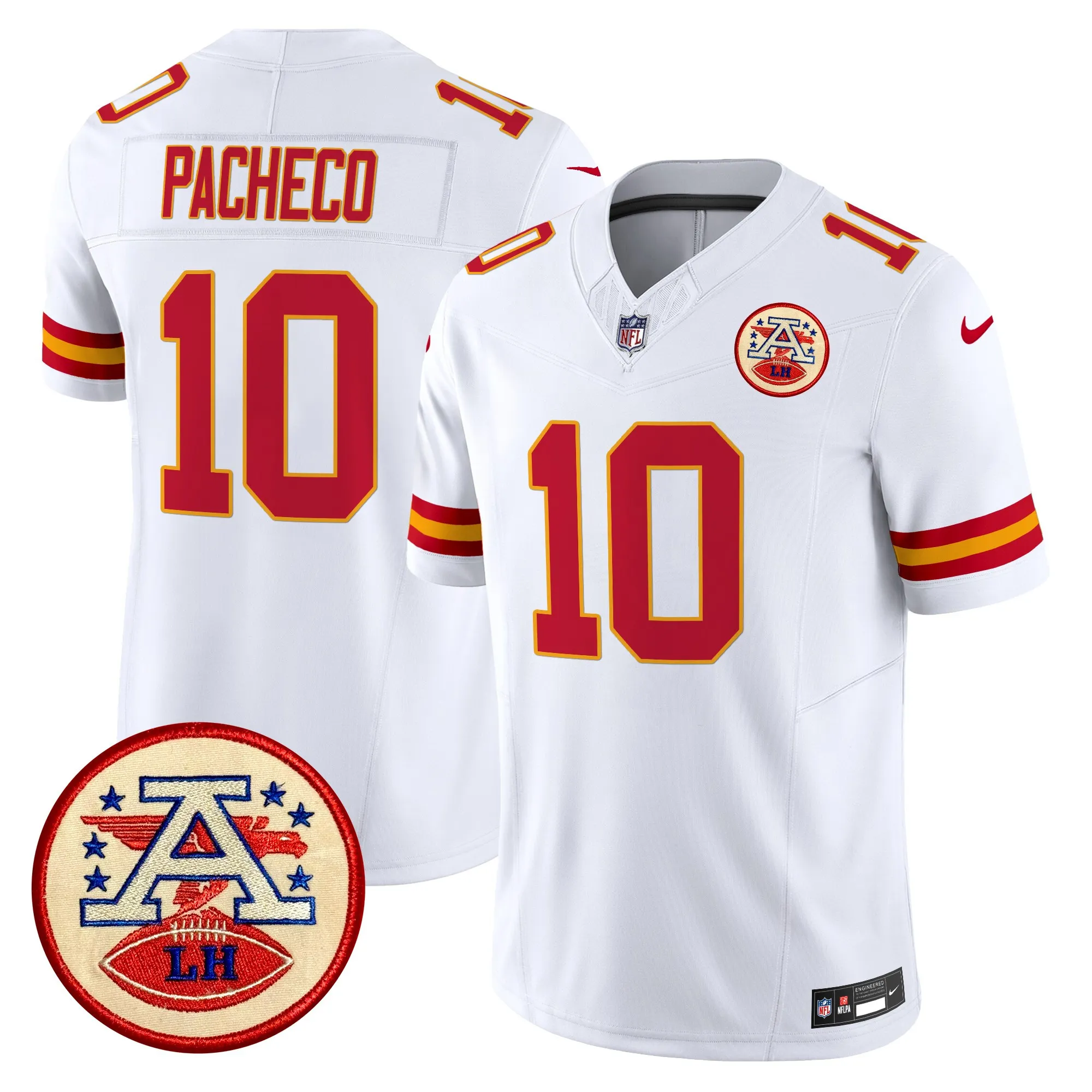 pacheco 10 kansas city chiefs lamar hunt patch vapor limited jersey all stitched