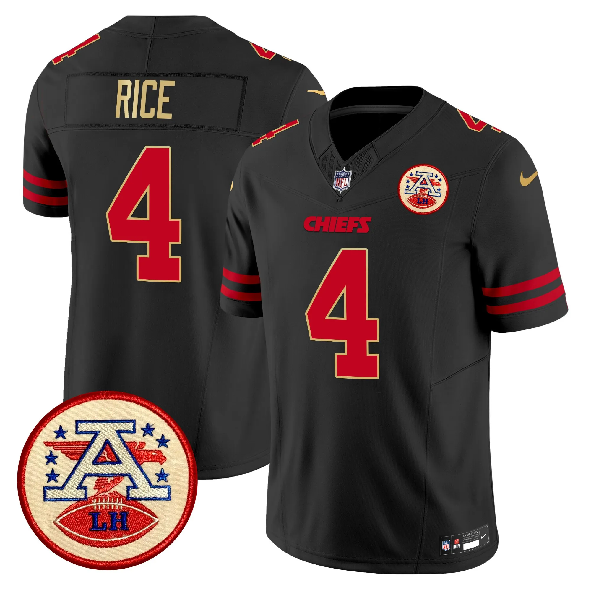 rice 4 kansas city chiefs lamar hunt patch vapor limited jersey all stitched