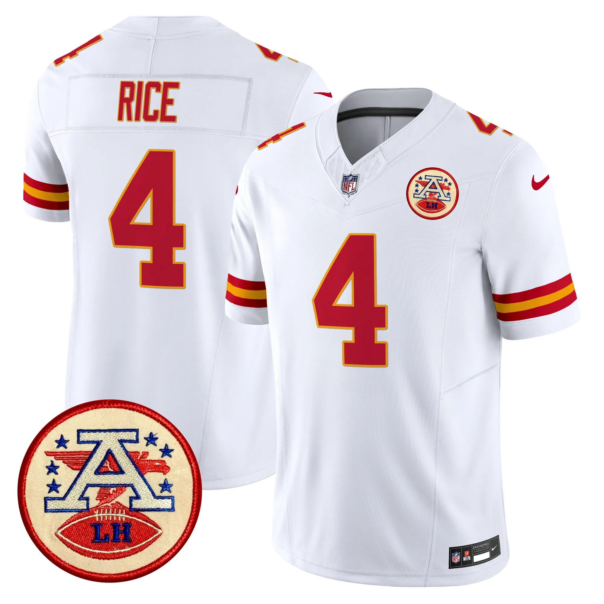 rice 4 kansas city chiefs lamar hunt patch vapor limited jersey all stitched