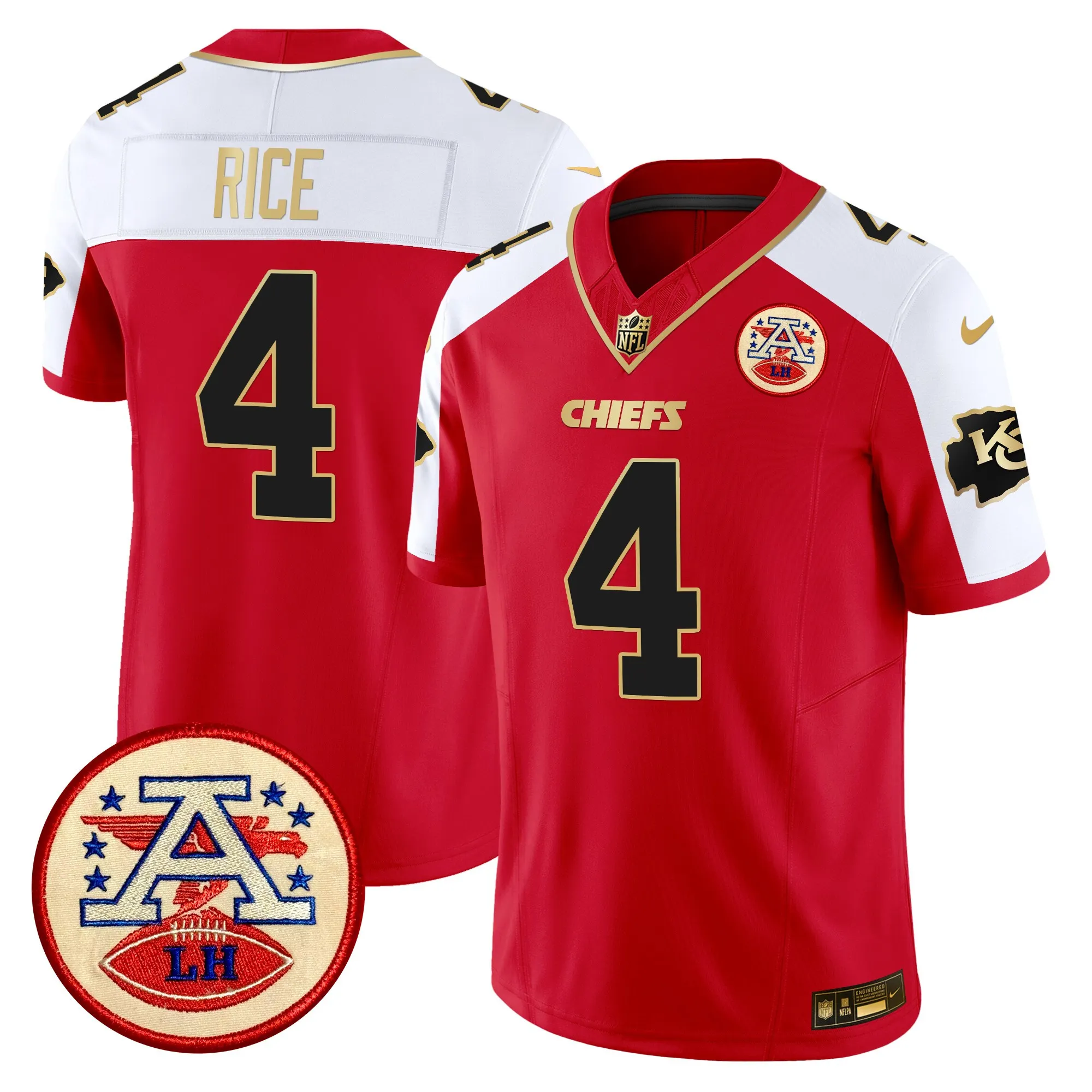 rice 4 kansas city chiefs lamar hunt patch vapor limited jersey all stitched