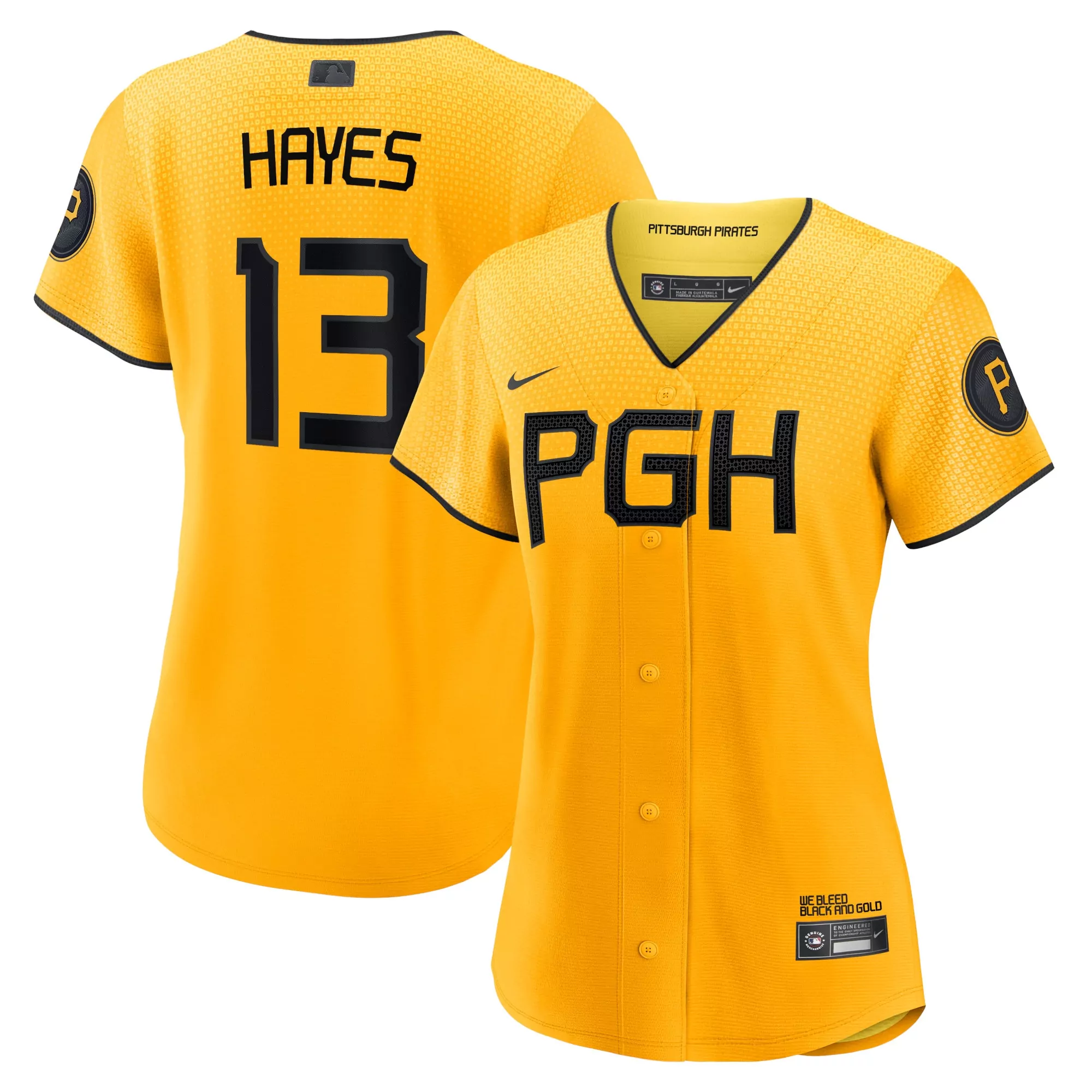 ke bryan hayes pittsburgh pirates city connect replica player jersey gold