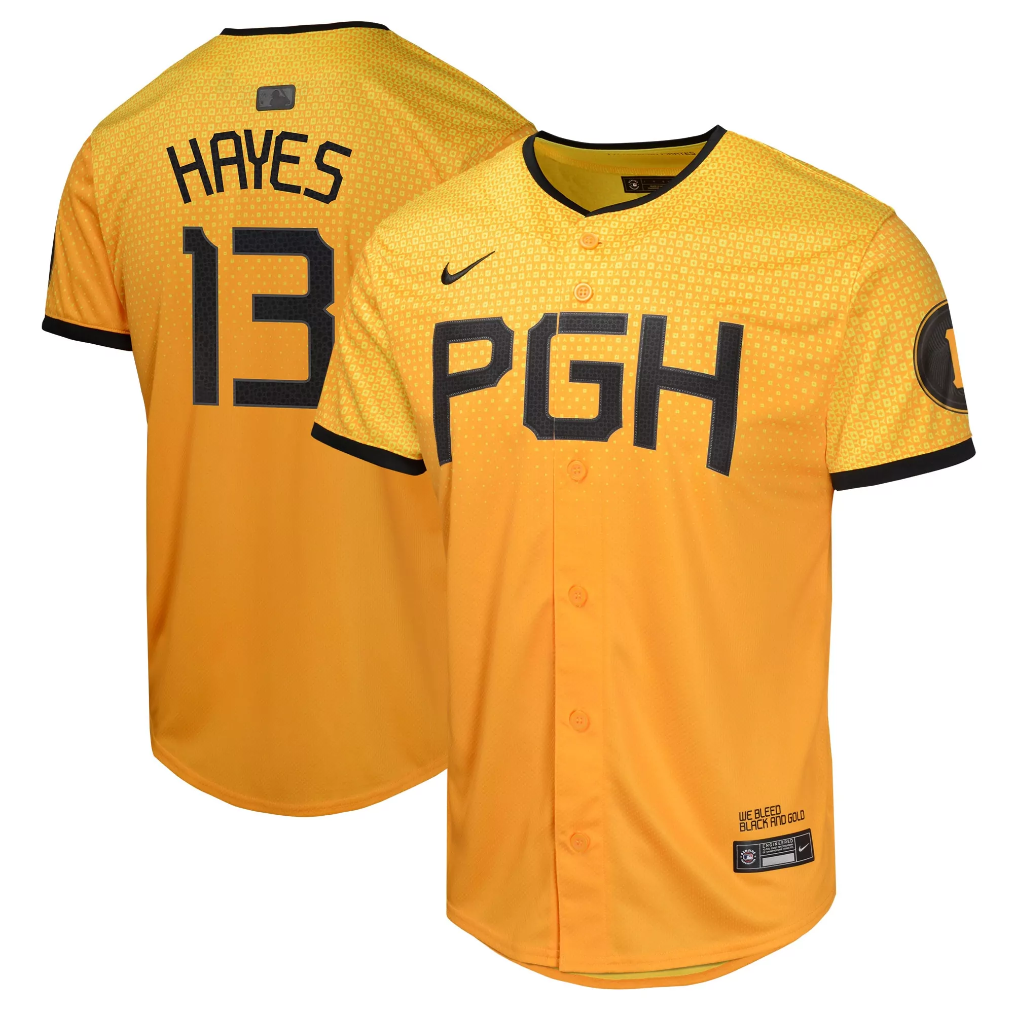 ke bryan hayes pittsburgh pirates city connect replica player jersey gold