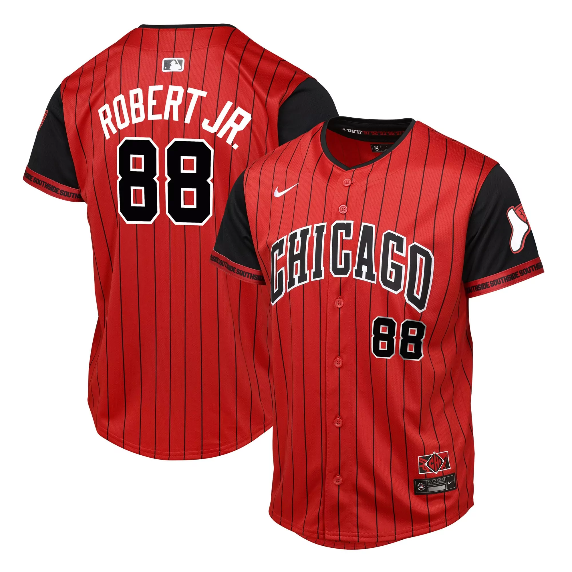 luis robert jr chicago white sox 2025 city connect limited player jersey red black