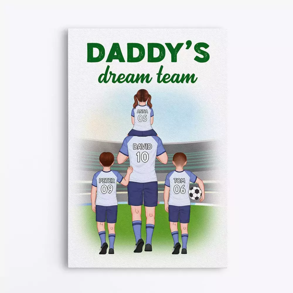 grandad daddy dream team personalised gifts canvas for grandad dad