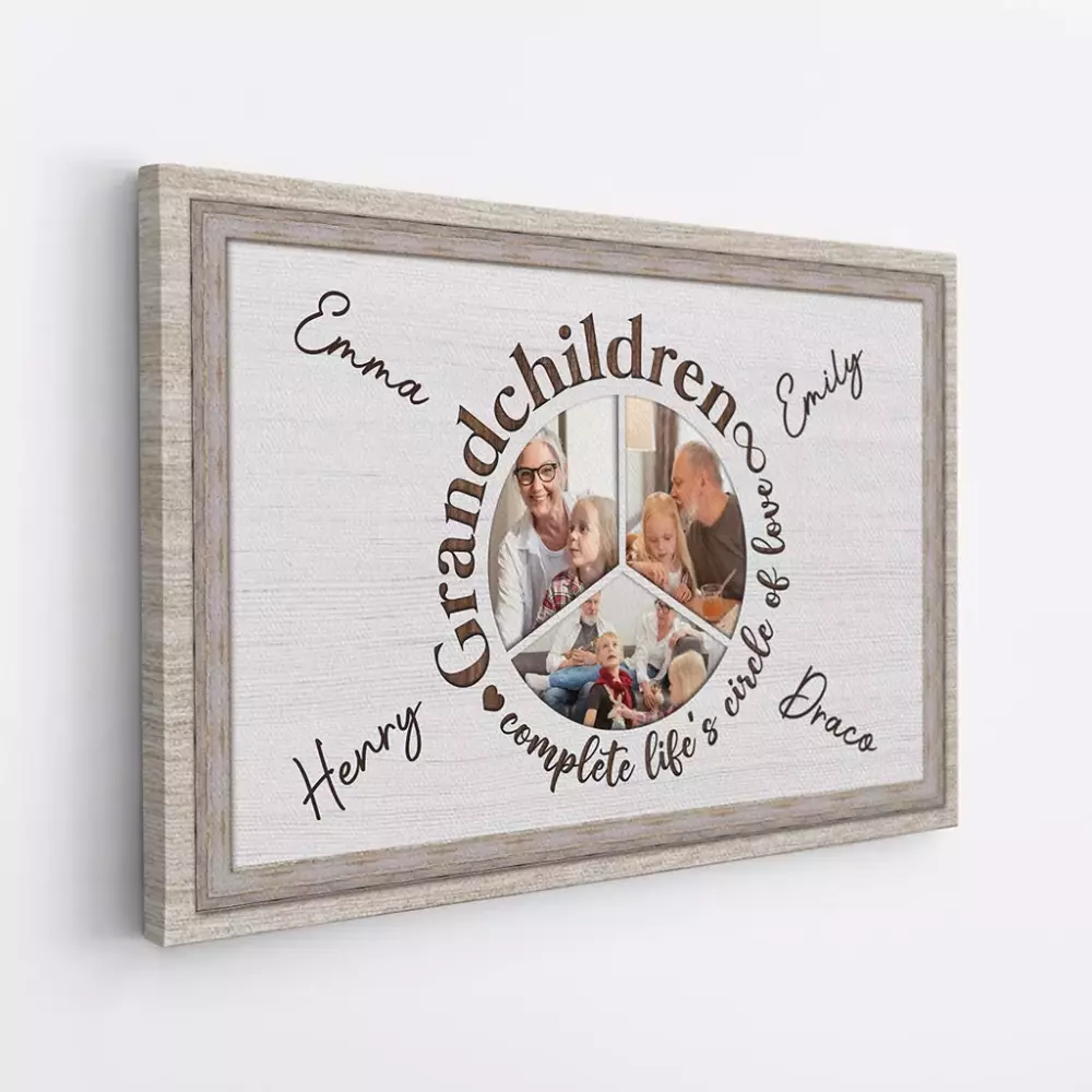 grandchildren complete life s circle of love personalised gifts canvas for grandad grandma 1