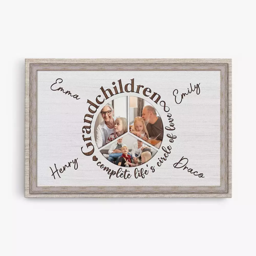 grandchildren complete life s circle of love personalised gifts canvas for grandad grandma
