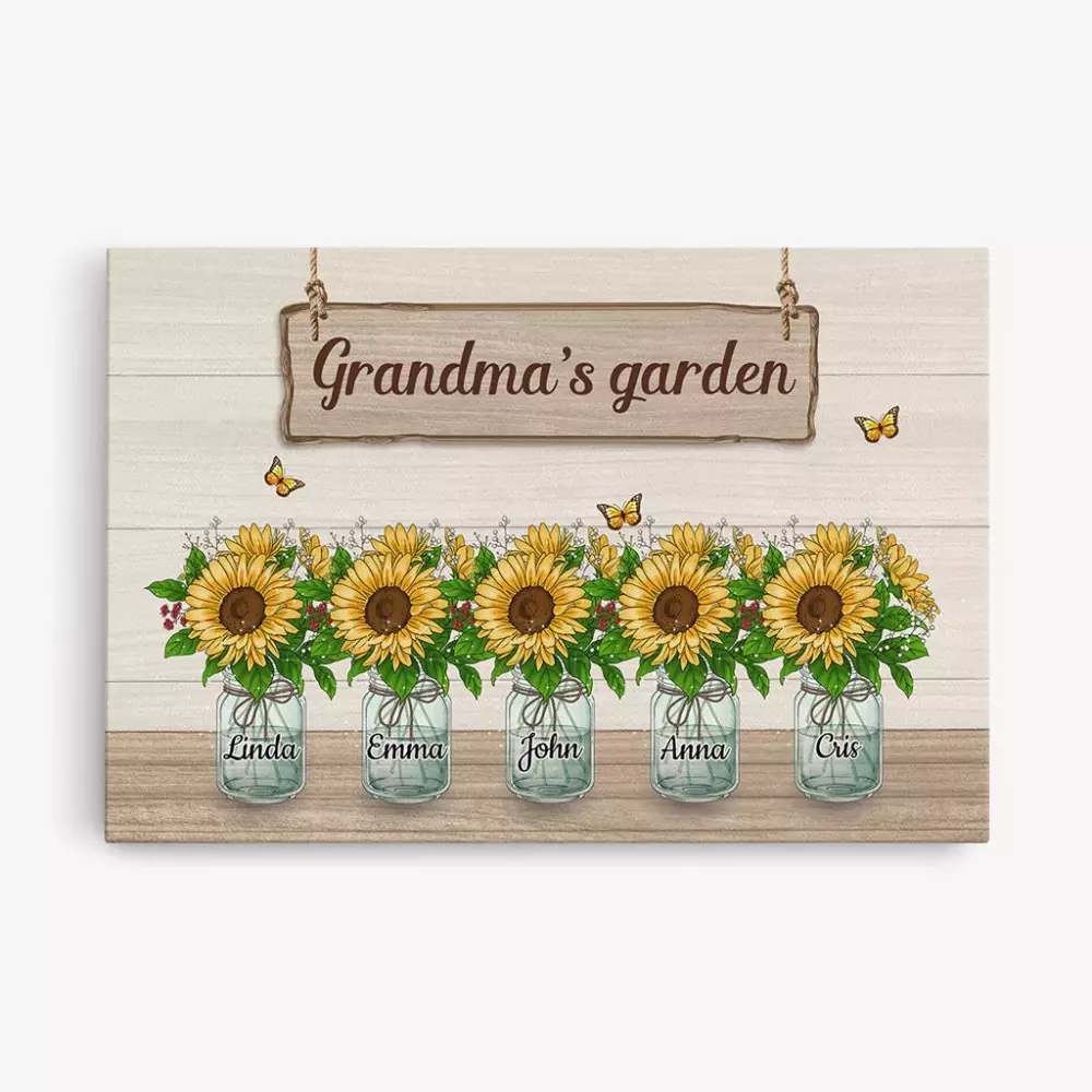 grandma s garden personalised gifts canvas for grandma
