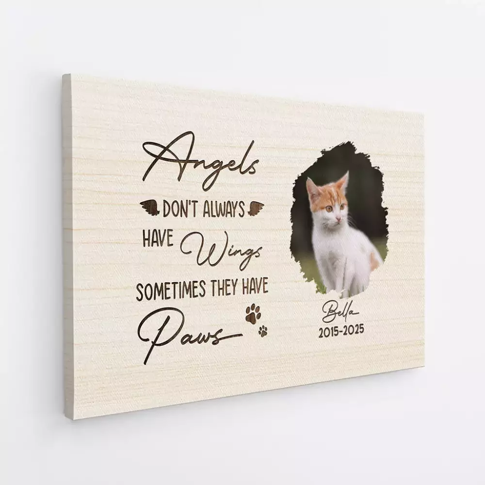 personalised angels don t always have wings sometimes they have paws canvas 1