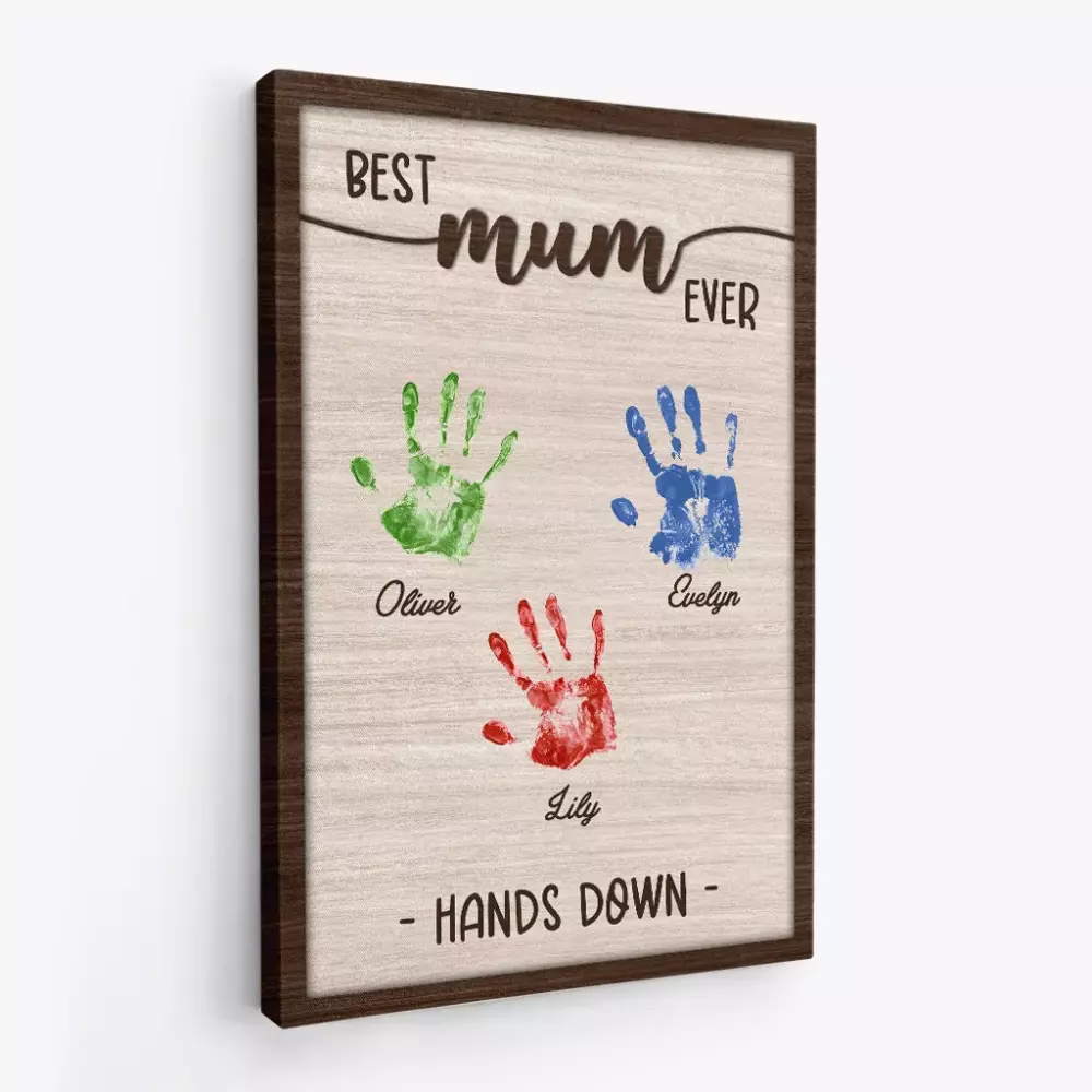 personalised best dad ever hand down canvas 1