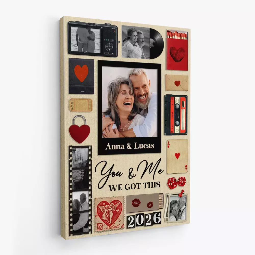 personalised together we make a family crossword canvas with photo 1