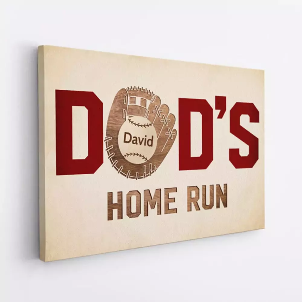 personalised dad s home run canvas 1