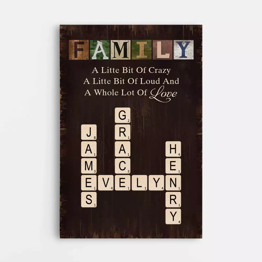 personalised grandkids make life more grand crossword canvas for grandparents 1