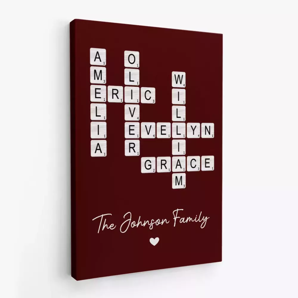 personalised family crossword canvas 2