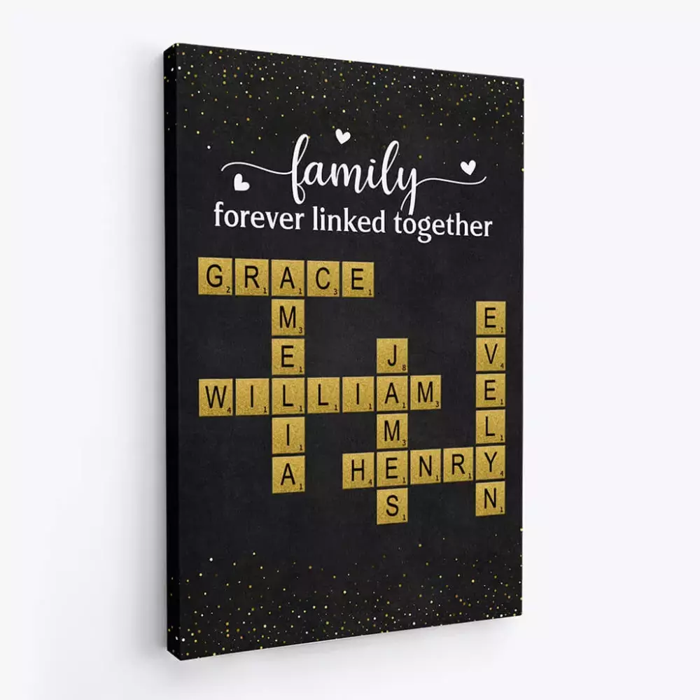 personalised family forever linked together canvas 1
