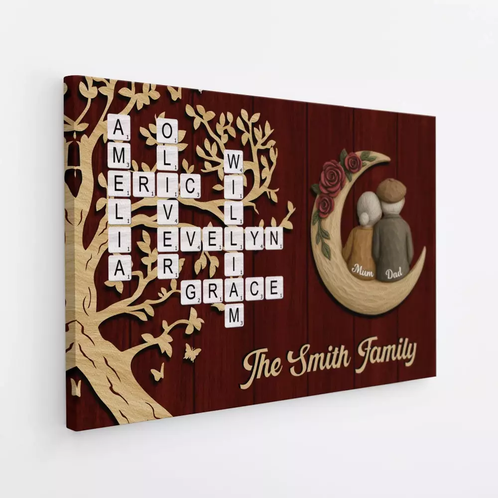 personalised family name crossword canvas for christmas 1