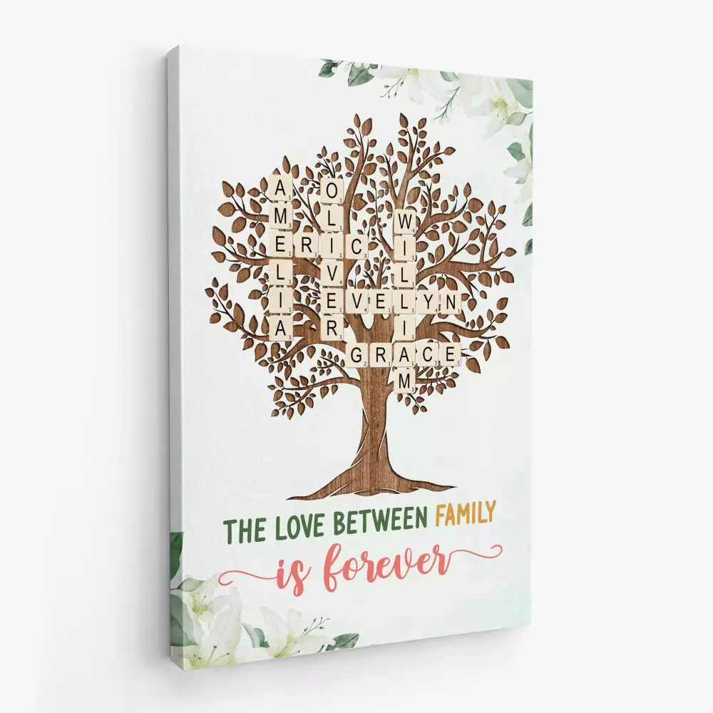 personalised family tree crossword canvas 1