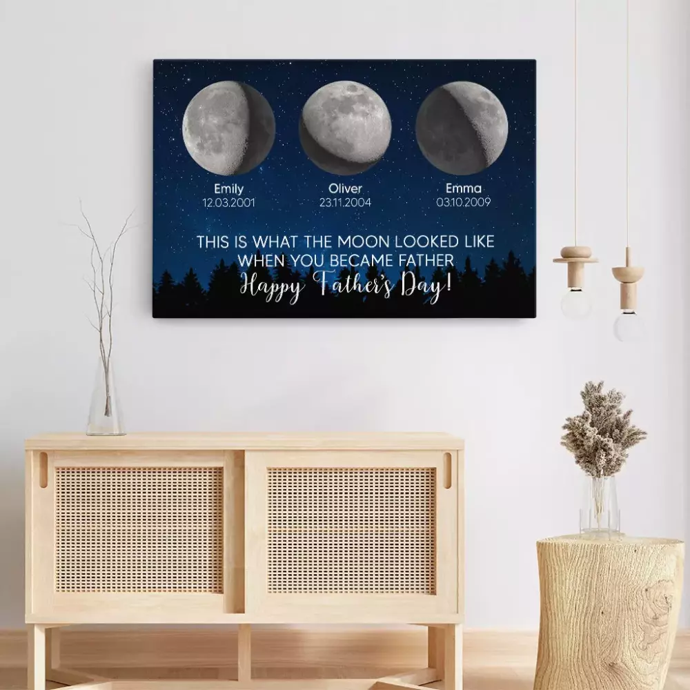 personalised father s day moon phases canvas prints 1