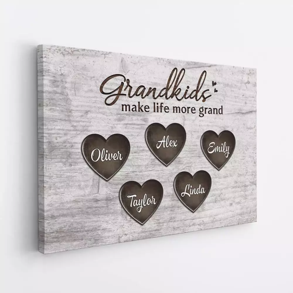 personalised grandchildren make life wonderful canvas 1
