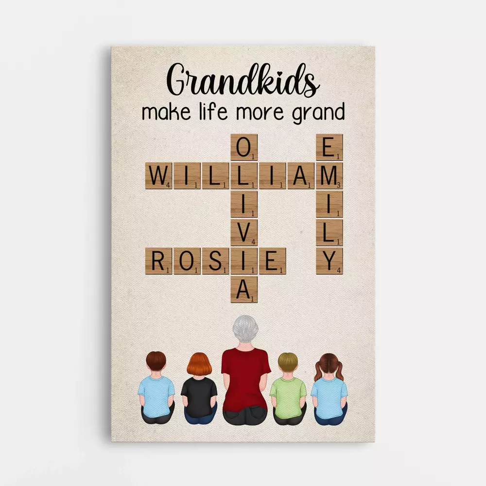 personalised grandkids make life more grand canvas